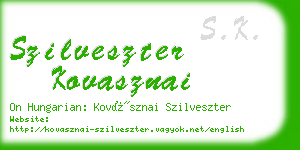 szilveszter kovasznai business card